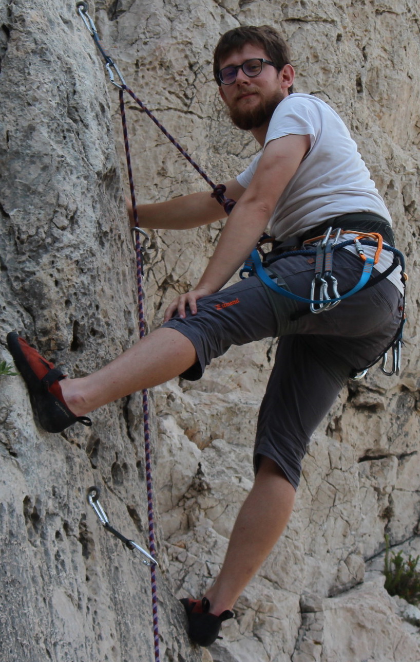 Me climbing at the Col de Sormiou