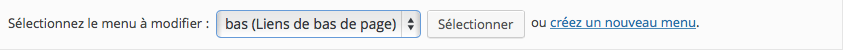 menu bas de page